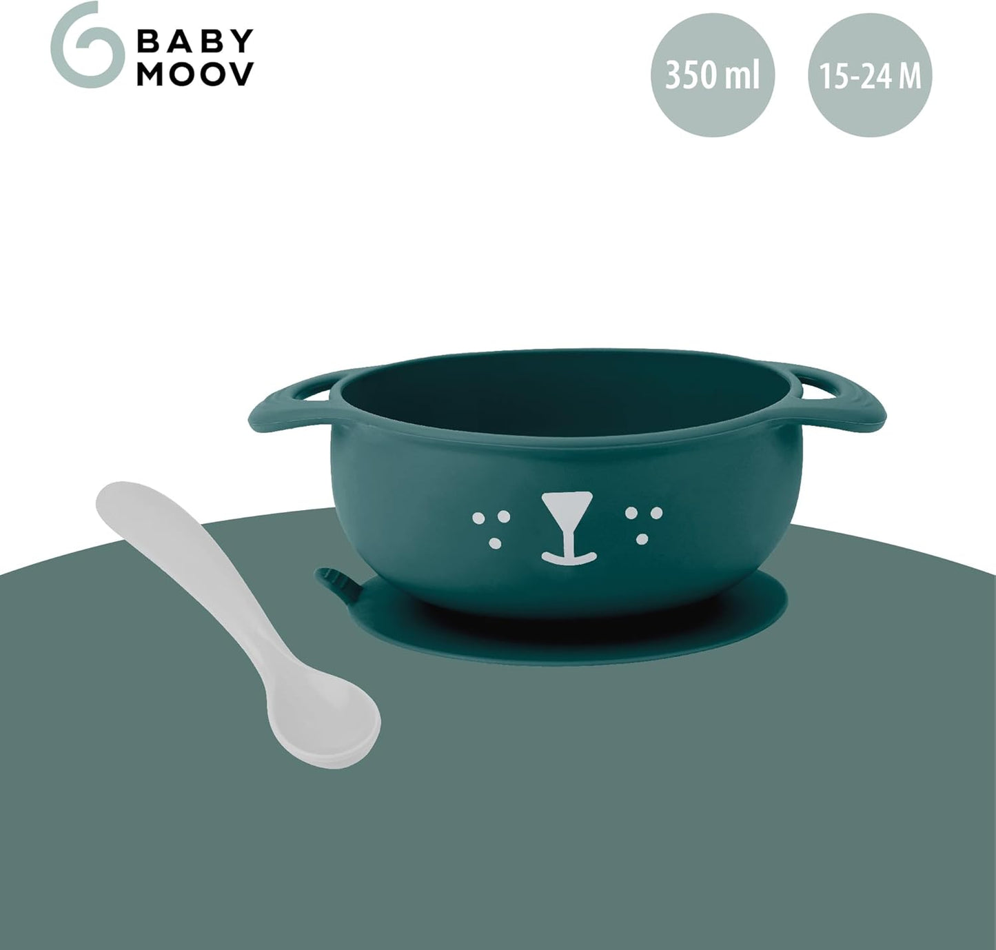 Babymoov Silicone Bowl & Spoon Weaning Set 2 Pc - Blue