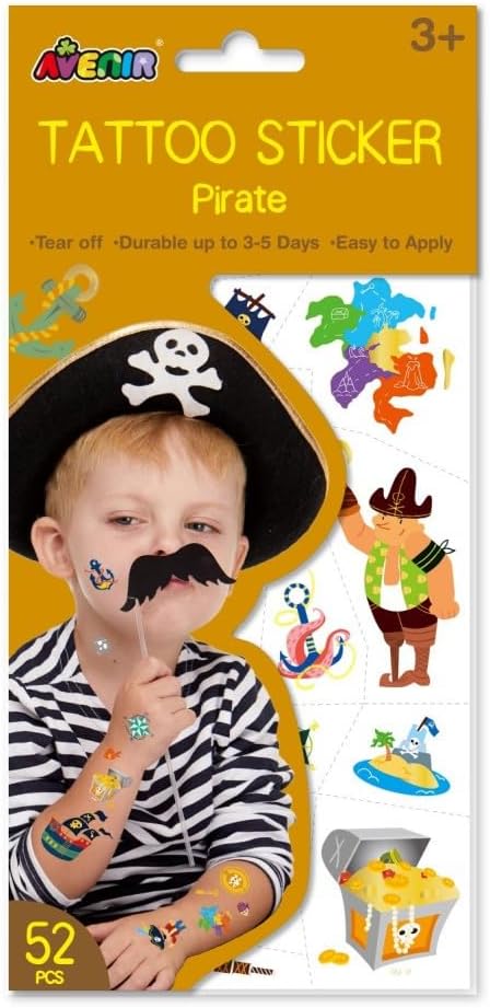 Avenir Tattoo Sticker - Pirate - 52pc - Laadlee