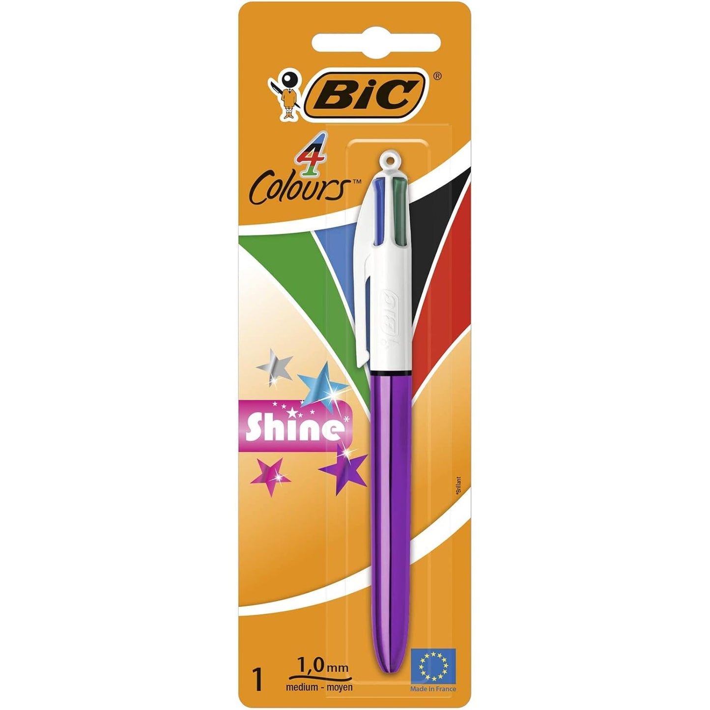 BIC Shine Retractable Ballpoint Pens Assorted - Pack of 1