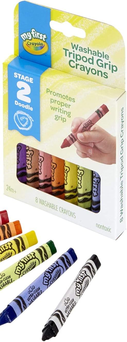 Crayola My First Crayola Washable Tripod Grip Crayons - Pack of 8 - Laadlee