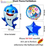 Brain Giggles Shark Theme Foil Balloon Set for Ocean Theme Parties - 5 Pcs.