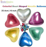 Brain Giggles  10 Inch Colorful Heart Shaped Balloons - Set of 20