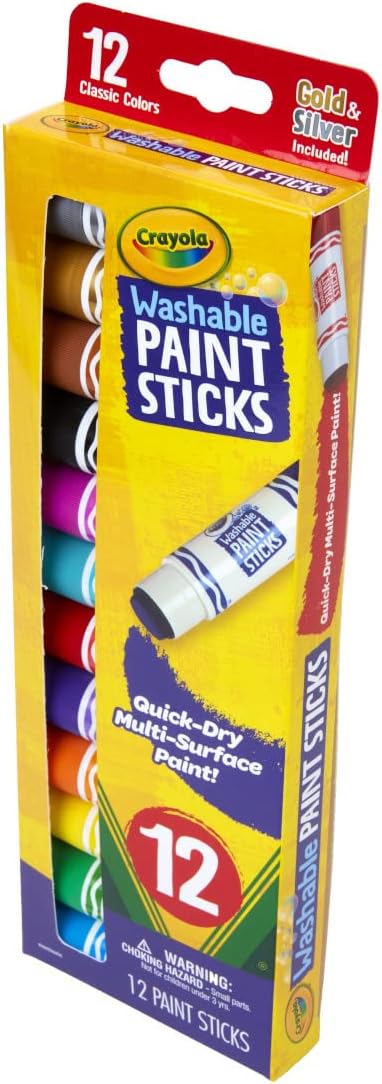 Crayola Washable Paint Sticks - Pack of 12 - Laadlee