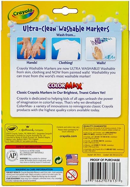 Crayola Ultra-Clean Washable Fine Line ColorMax Markers - Pack of 12 - Laadlee