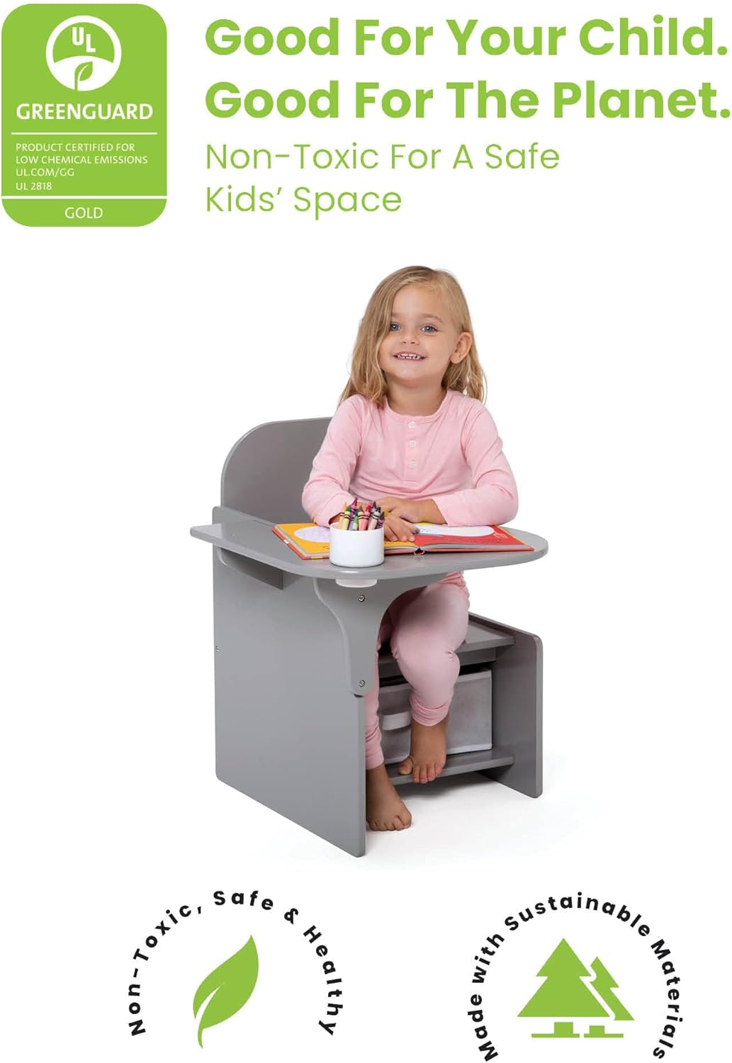 Delta Children Mysize Chair Desk  - Grey