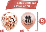 Brain Giggles 40th Happy Birthday  Rose Gold Balloons Set – 10Pcs