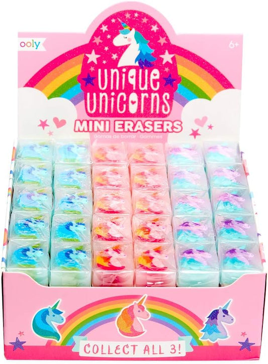 Ooly Unique Unicorns Mini Erasers-Display - Pack of 30