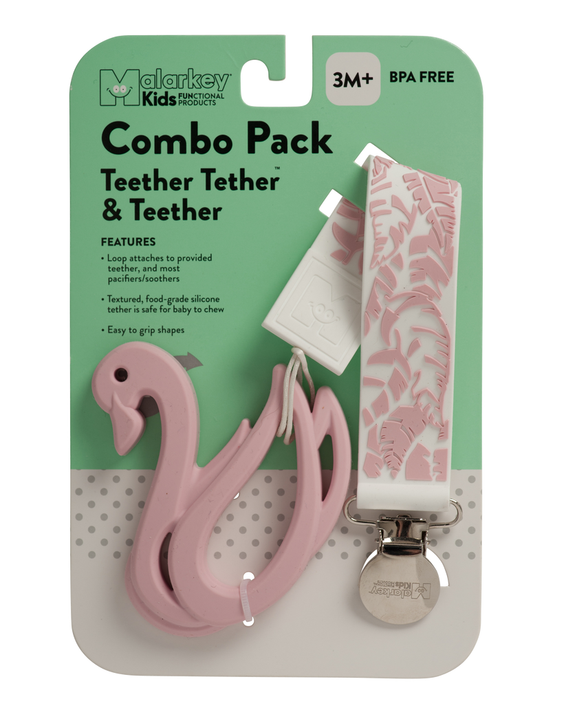 Malarkey Kids Teether Tether And Teether - Feather And Swan - Laadlee