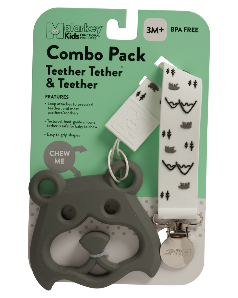 Malarkey Kids Teether Tether And Teether - Bear Mountain And Bear - Laadlee
