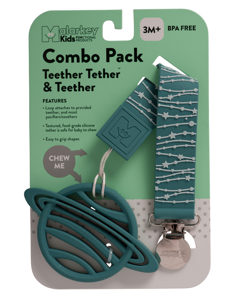 Malarkey Kids Teether Tether And Teether- Star And Saturn - Laadlee