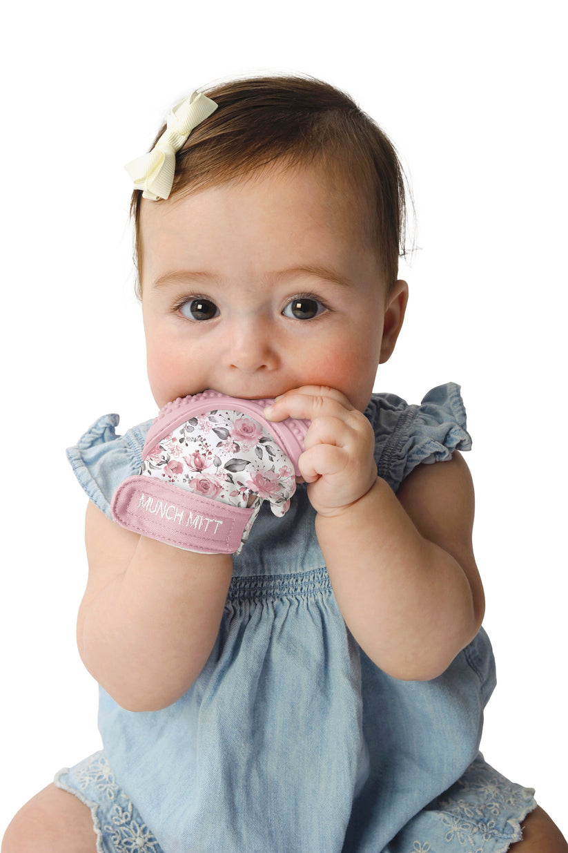 Malarkey Kids Munch Mitt Teething Mitten - Rosewood - Laadlee