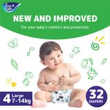 Fine Baby Diapers Size 4 Large 7-14 kg 32pcs