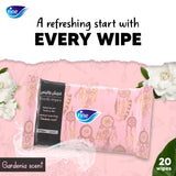 Fine Fresh Wipes Gardenia Scent - 20 Wipes x Pack of 8