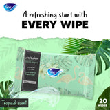 Fine Fresh Wipes Tropical Scent - 20 Wipes x Pack of 8