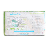 PureBorn Organic Bamboo Ultra Soft (3 - 6kg) Nappies Size 2 Pineapple Print - 32 Pcs