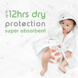 PureBorn Organic Bamboo Ultra Soft (3 - 6 kg) Nappies Size 2 Assorted Print - 64 Pcs