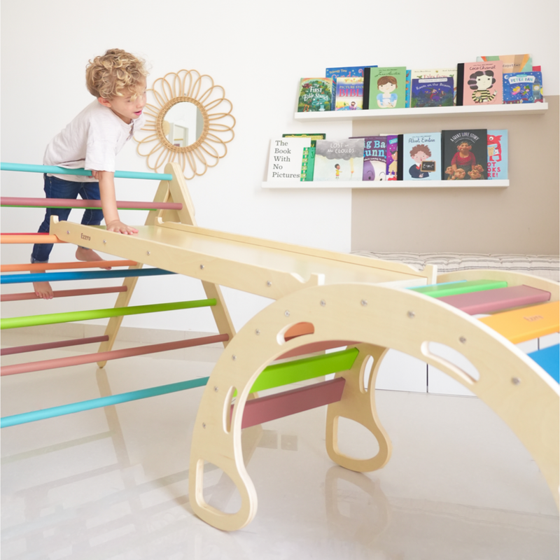 Ezzro Rainbow Large Toddler Climbing Set - Laadlee