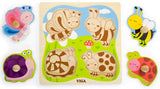 Viga Flat Puzzle With Big Wooden Knob - Insect