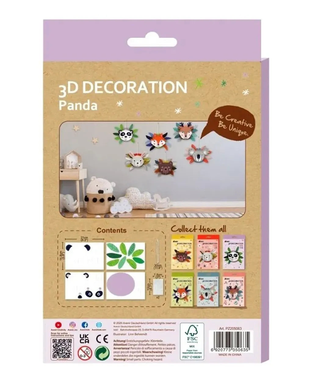 Avenir 3D Decoration Kit - Panda - Laadlee