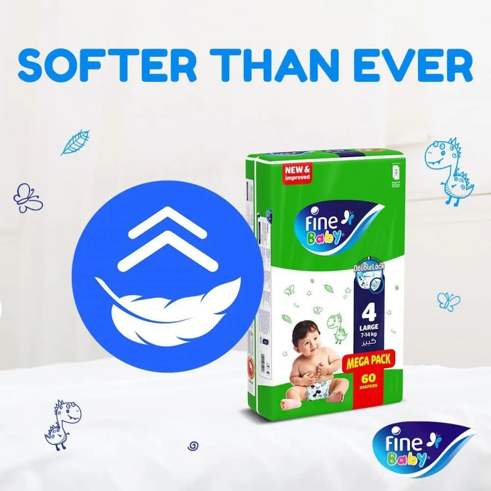 Fine Baby Diapers - Size 3 | Medium | 4-9kg | 32pcs - Laadlee