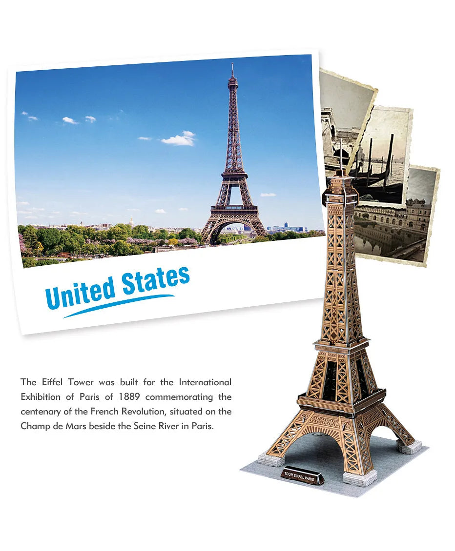 Cubicfun 3D Puzzle Eiffel Tower - 39Pcs