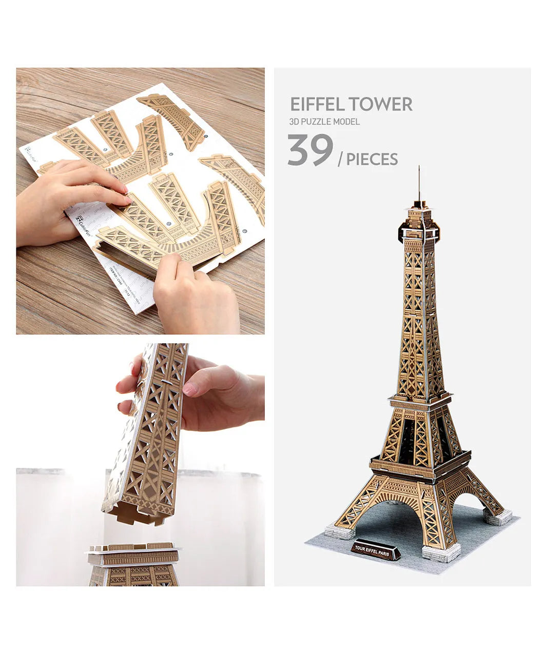 Cubicfun 3D Puzzle Eiffel Tower - 39Pcs