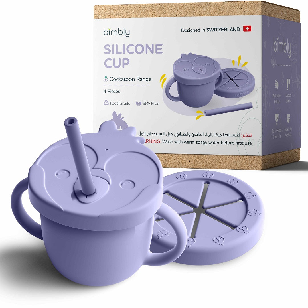 Bimbly Multi-Use Silicone Cup 3 In 1 - Purple