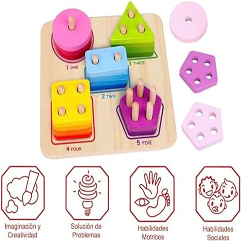 Tooky Toys Geometric Block Sorter - Laadlee