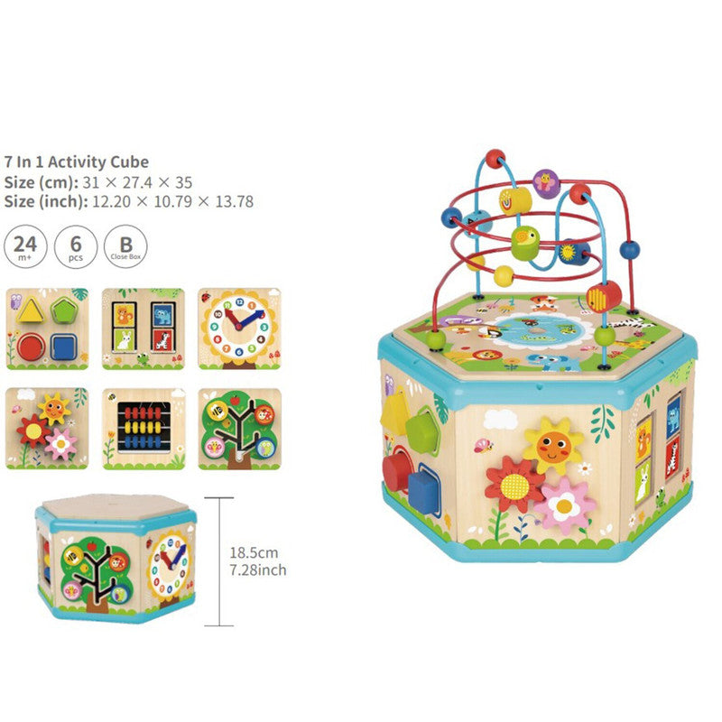 Tooky Toys 7 In 1 Activity Cube - Laadlee
