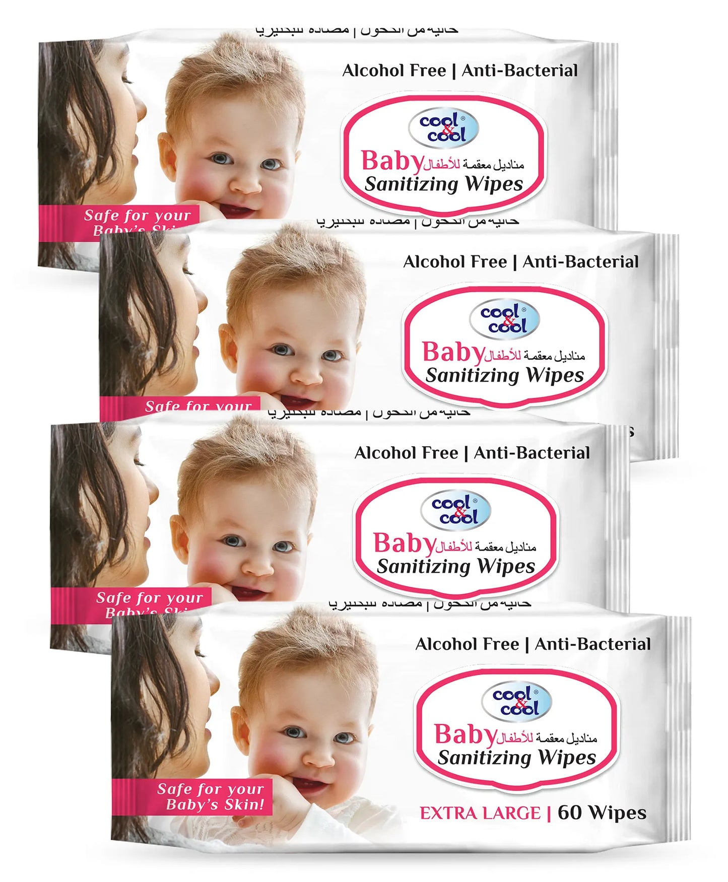 Cool & Cool Baby Sanitizing Wipes Pack of 4 - 240pcs