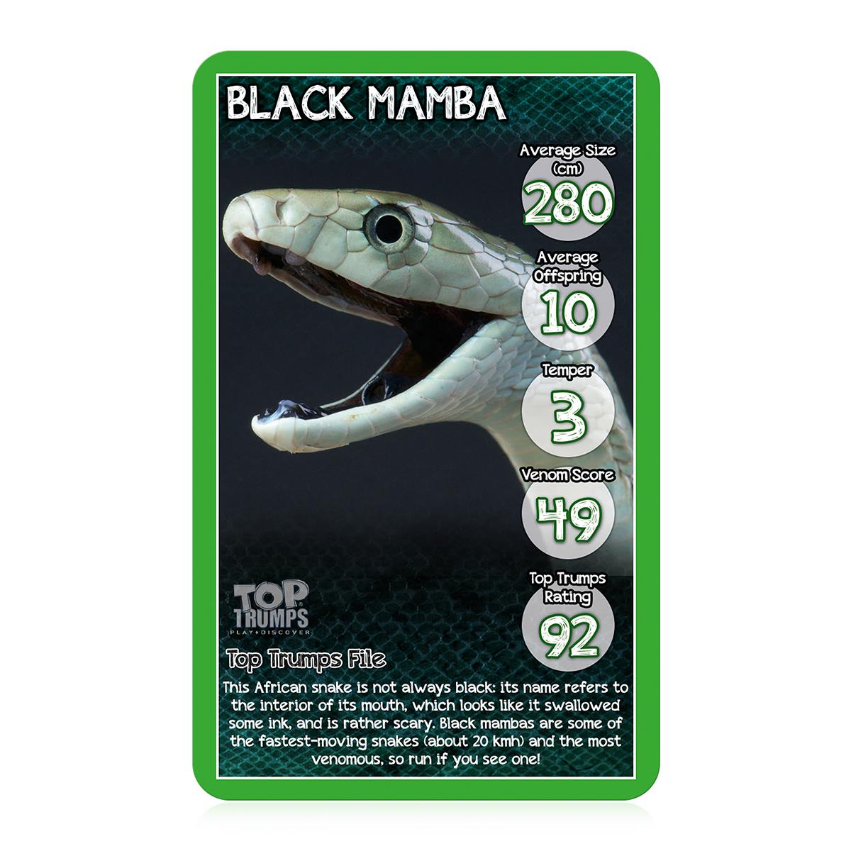 Winning Moves Top Trumps Snakes Card