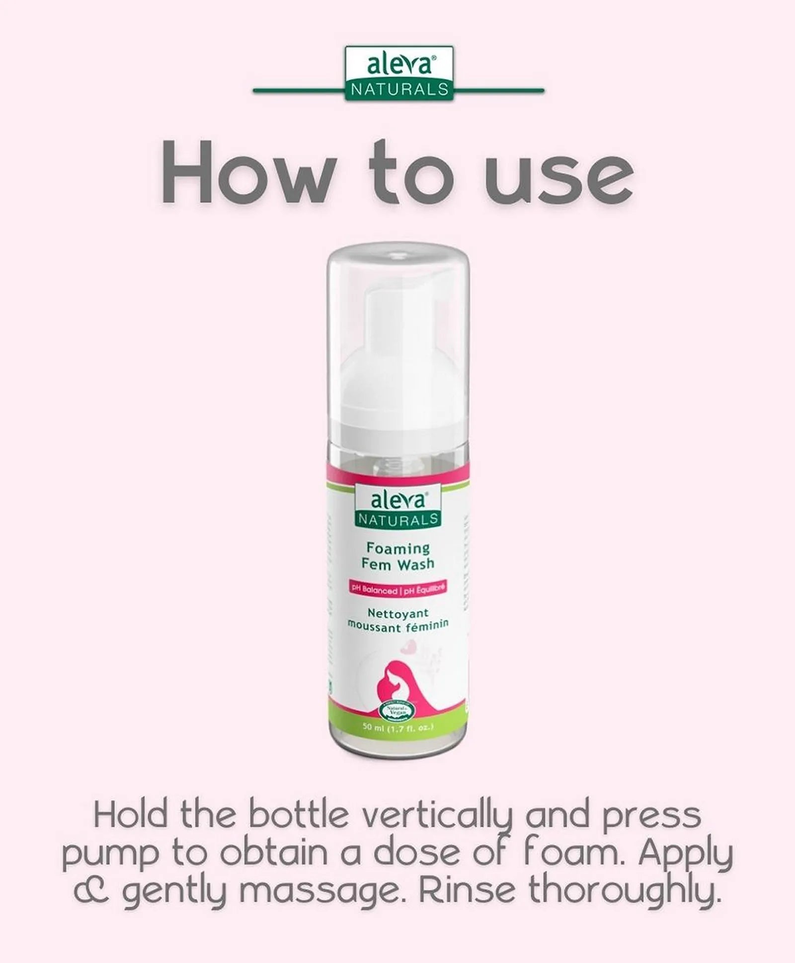 Aleva Naturals Maternal Care Foaming Fem Wash Travel Size - 50ml - Laadlee