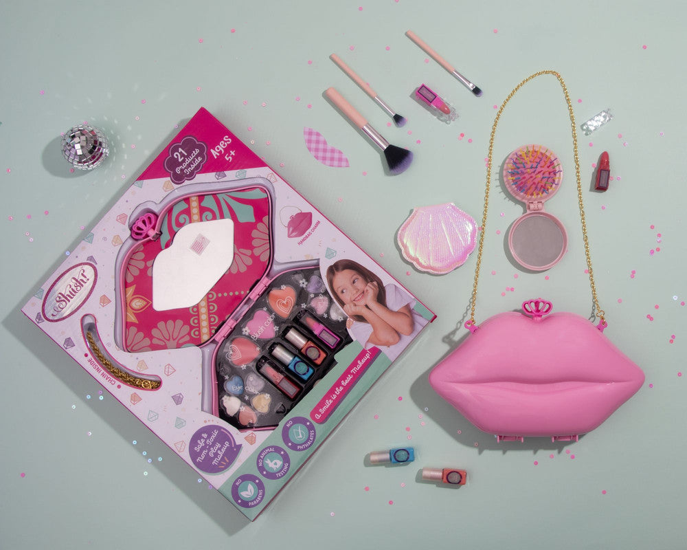 Shush! Lip Shape Makeup Handbag - Laadlee