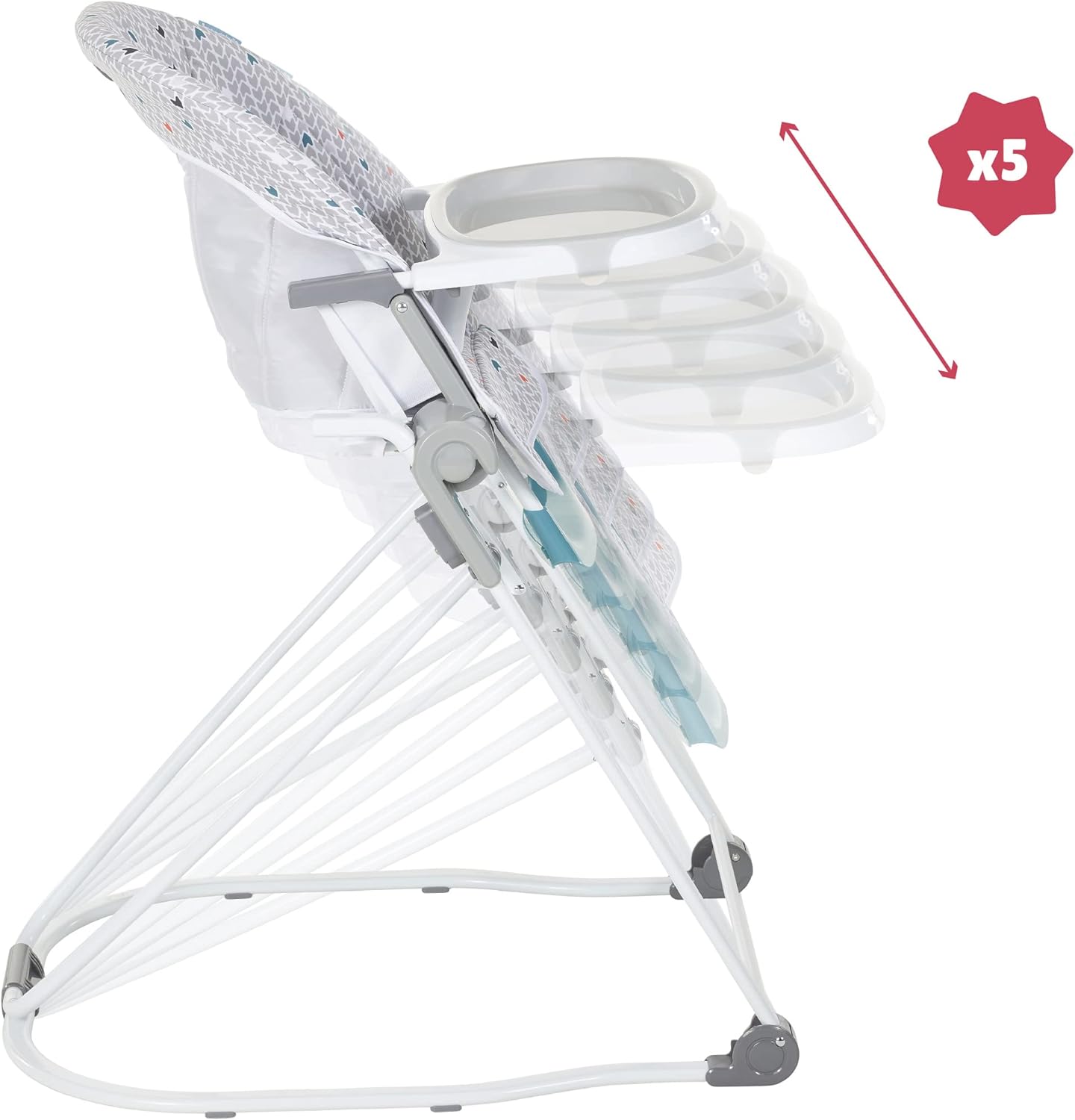 Badabulle Flat Folding with Multi Positioning High Chair - Laadlee