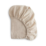 Mushie Crib Sheet Small Fog - Laadlee