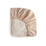 Mushie Crib Sheet Small Natural Stripe - Laadlee