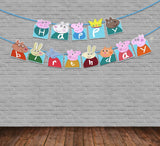 Brain Giggles Peppa Pig Happy Birthday Banner with Ribbon