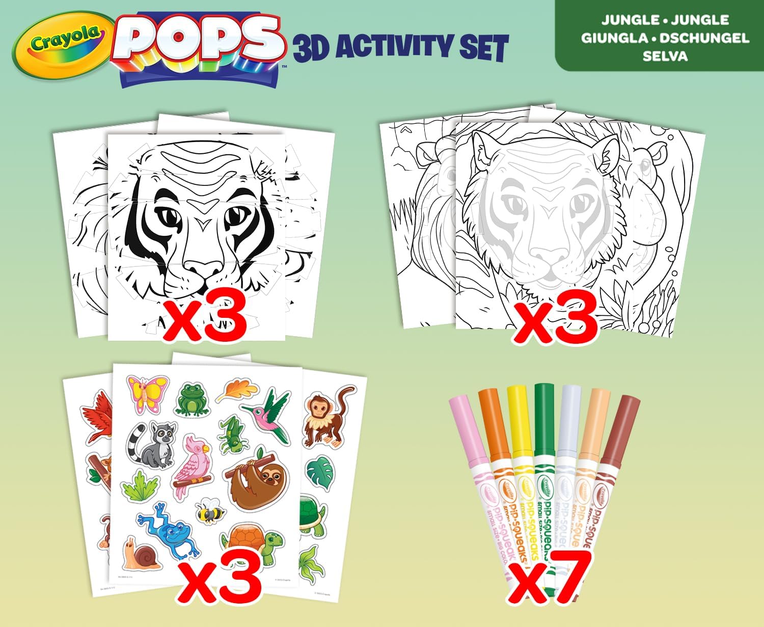Crayola Pops 3D Activity Set - Jungle - Laadlee
