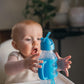 Dr. Brown's Narrow Sippy Straw Bottle with Silicone Handles - Blue - 250ml