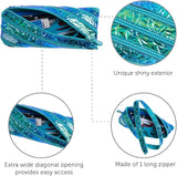 ZIPIT Metallic Pencil Case Pouch Made of One Long Zipper - Blue-Green