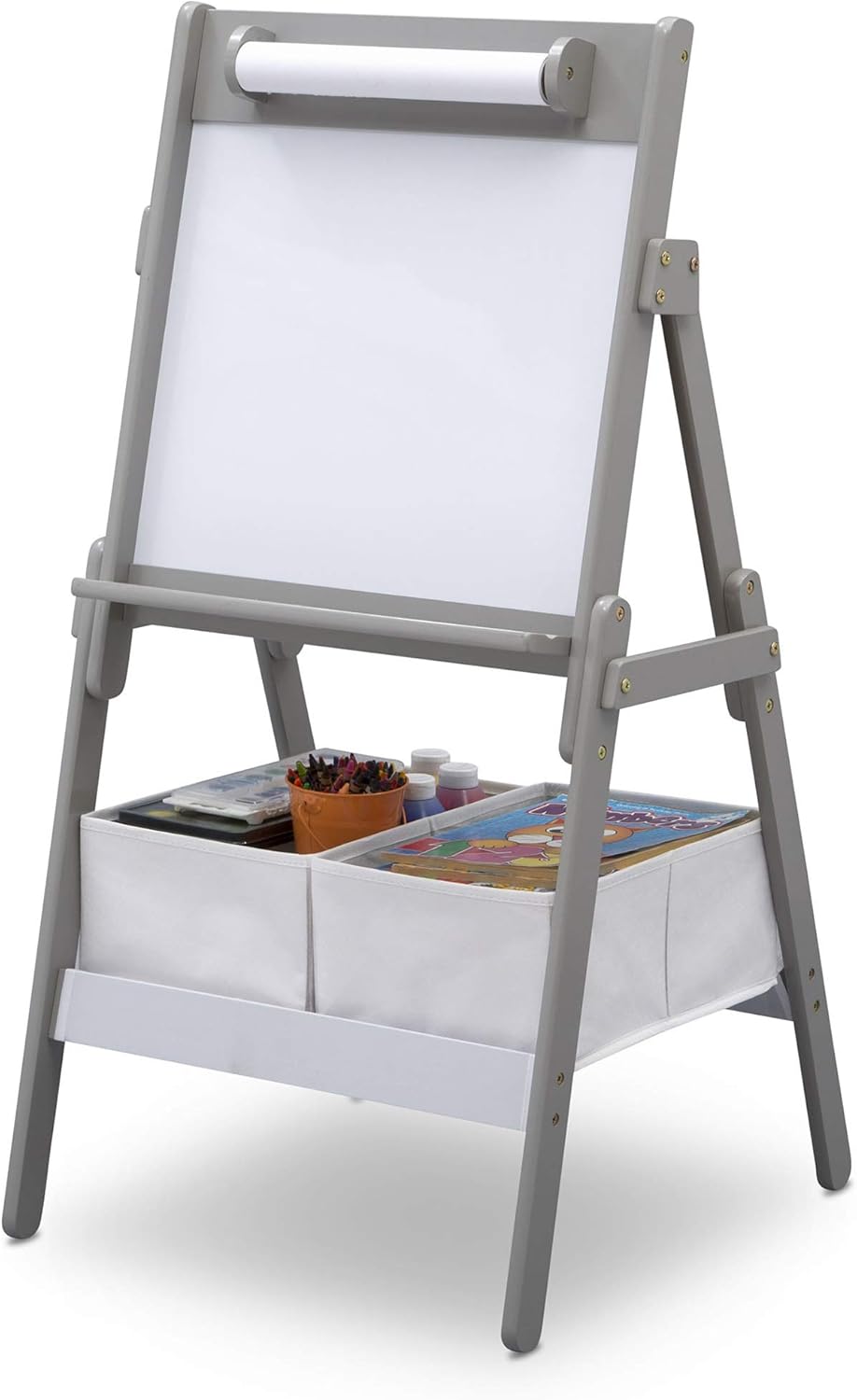 Delta Children Classic Kids Whiteboard  / Dry Erase Easel - Grey