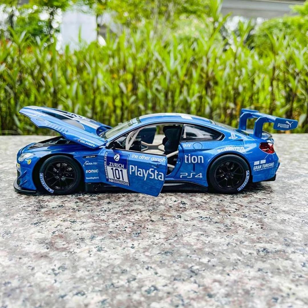 MSZ BMW M6 GT3 Car 1:32 Die-Cast Replica - Blue - Laadlee