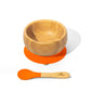 Avanchy Baby Bamboo Stay Put Suction Bowl With Spoon - Orange - Laadlee