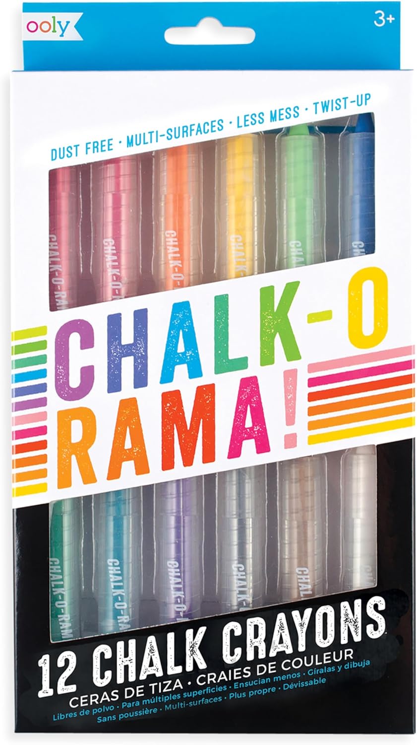 Ooly Chalk-O-Rama Dustless Chalks Sticks - Pack of 12