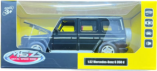 MSZ Mercedes Benz G350D Jeep 1:32 Die-Cast Replica - Black - Laadlee
