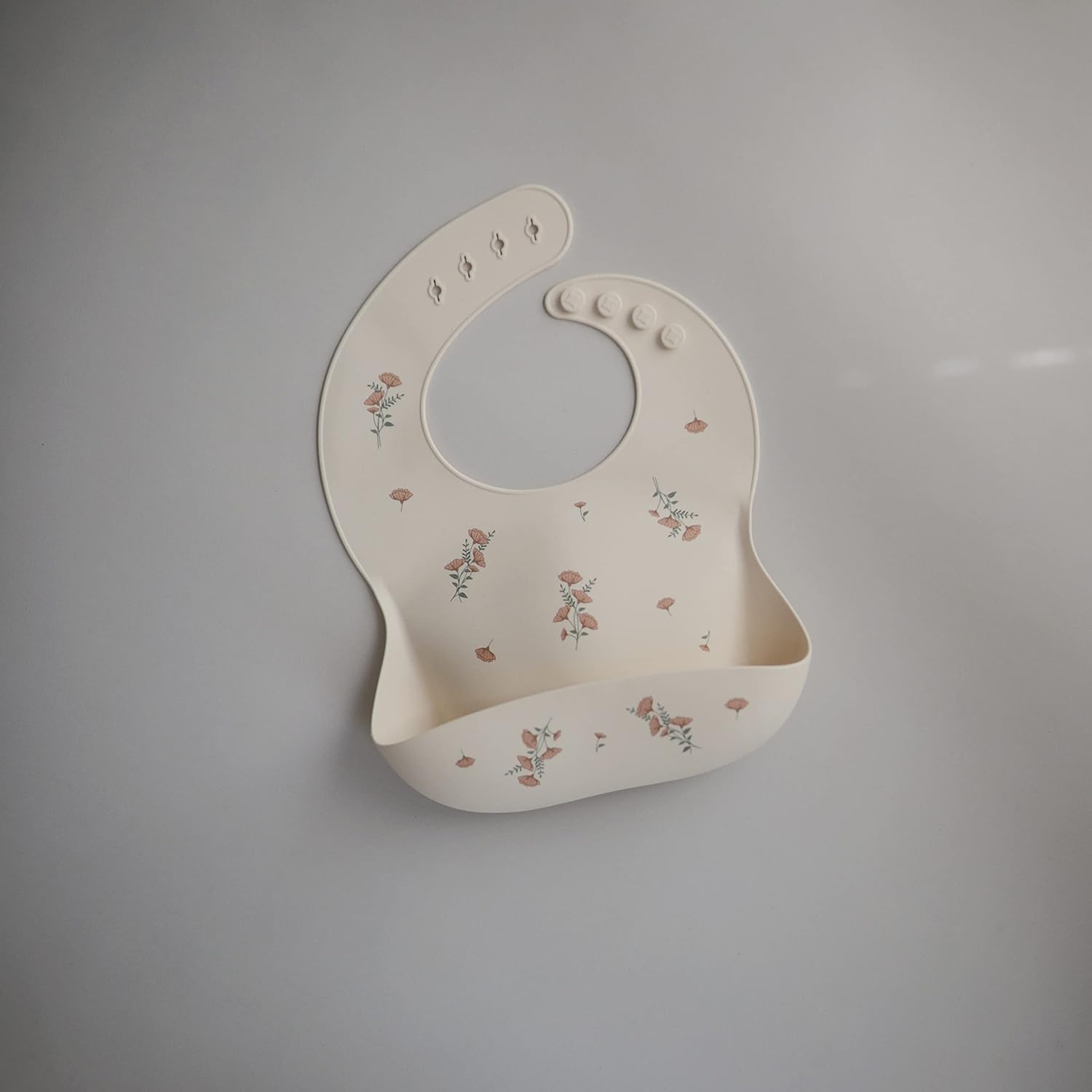 Mushie Silicone Bib Pink Flowers - Laadlee
