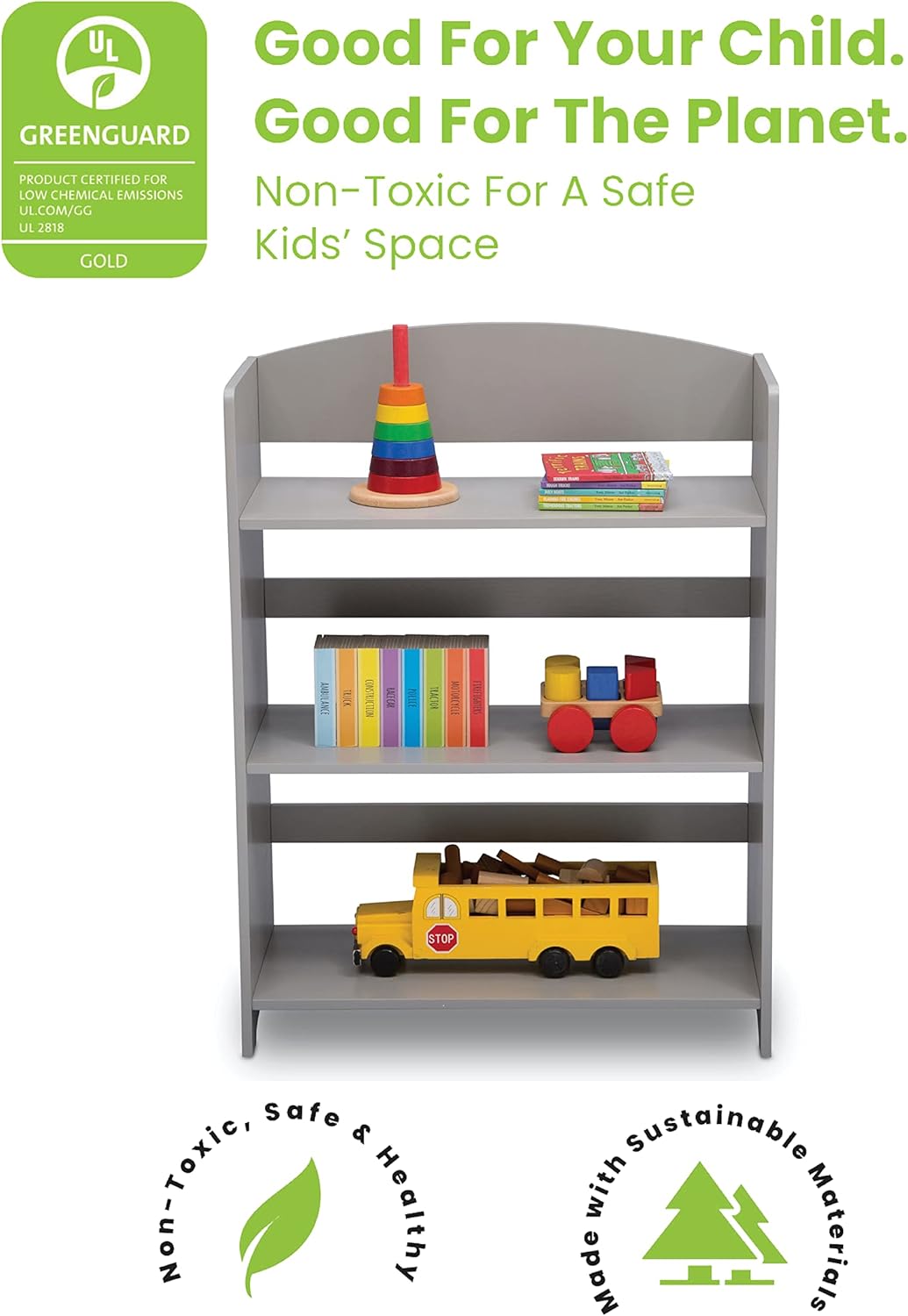 Delta Children Mysize Bookshelf - Grey