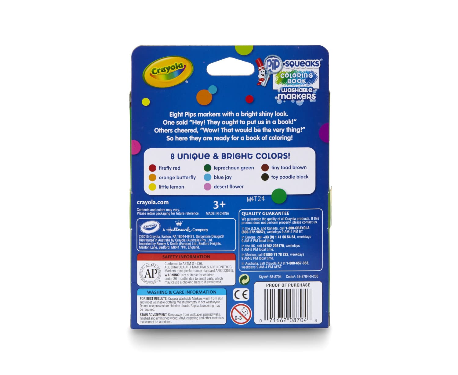 Crayola  Unique & Bright Pip-Squeaks Washable Markers - Pack of 8 - Laadlee