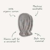 Mushie Bath Mitt 2-Pack Fog - Laadlee