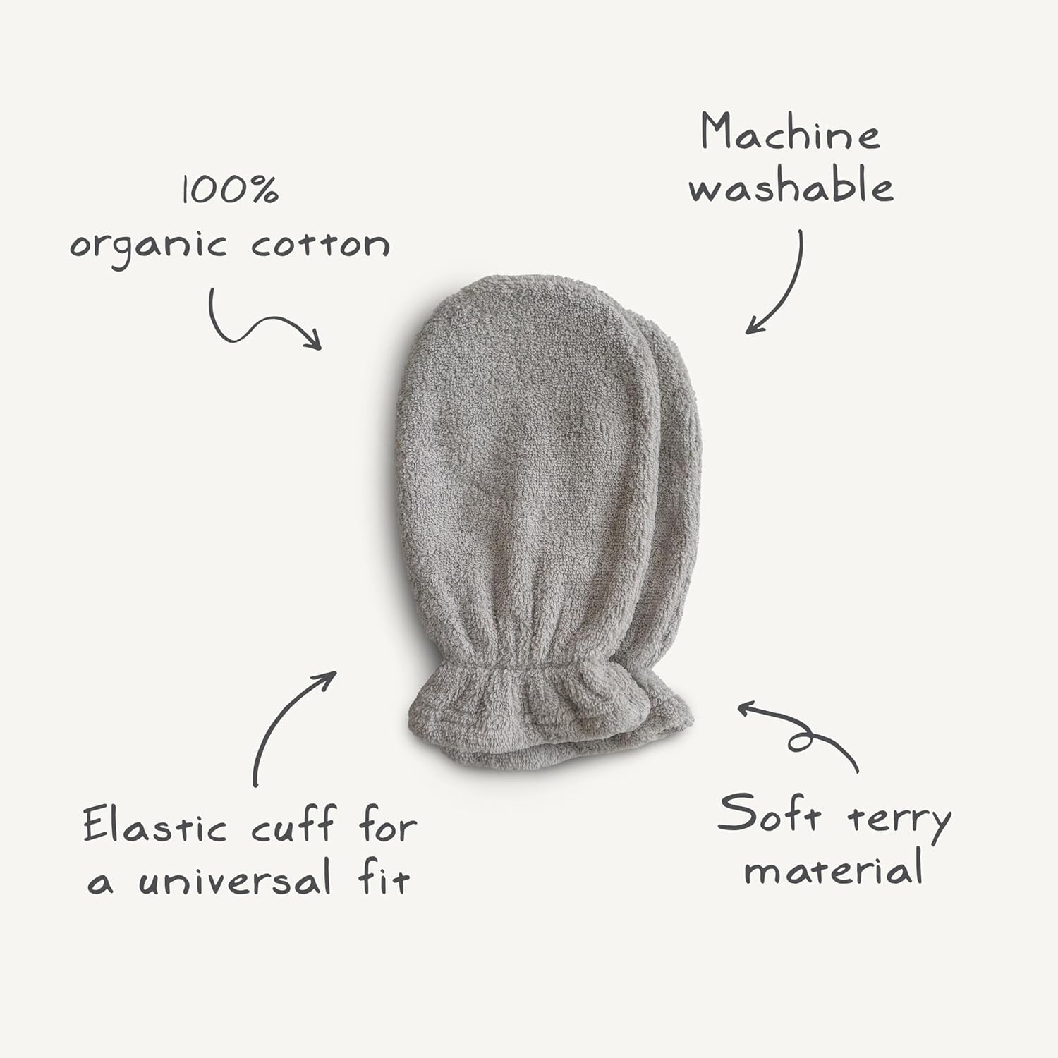 Mushie Bath Mitt 2-Pack Pearl - Laadlee